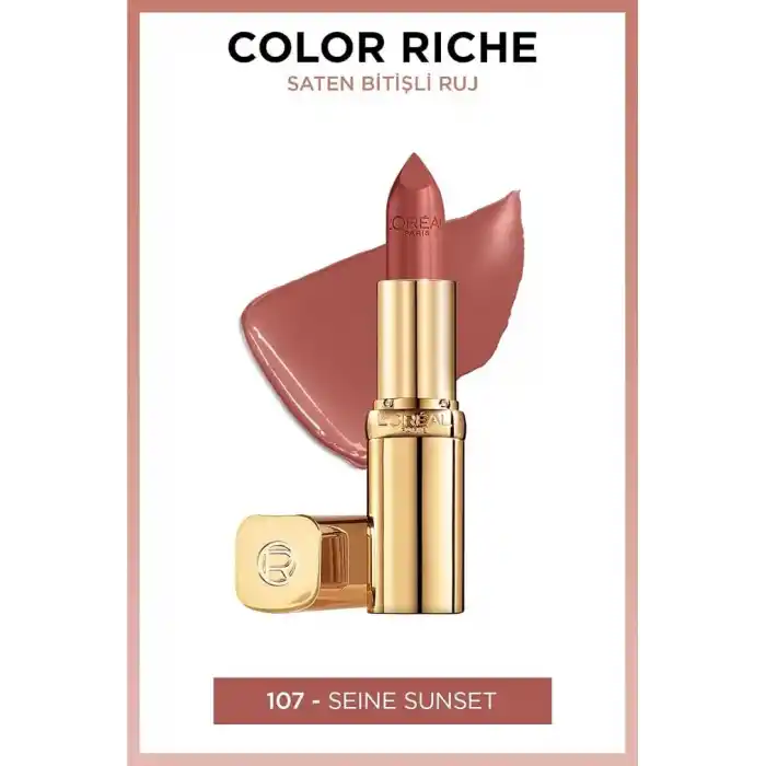 LOreal Paris Color Riche Saten Bitişli Ruj - 107 Seine Sunset Nude