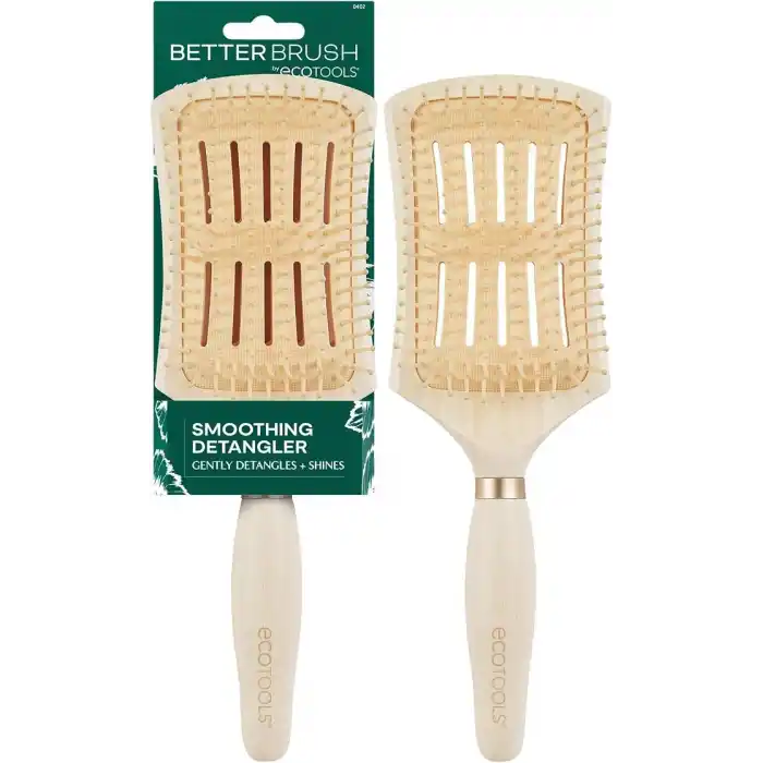 EcoTools Düzeltici Detangler Saç Fırçası, Islak veya Kuru Saçlar İçin Fırça, Ağrısız Dolaşık Açma, Stil ve Pürüzsüz Saçlar, Yenilenebilir Bambu ve Esnek Kıllar, Vegan ve Zulüm İçermez, 1 Adet
