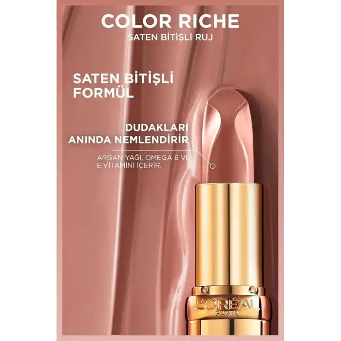 LOreal Paris Color Riche Saten Bitişli Ruj - 107 Seine Sunset Nude