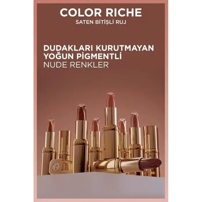 LOreal Paris Color Riche Saten Bitişli Ruj - 107 Seine Sunset Nude