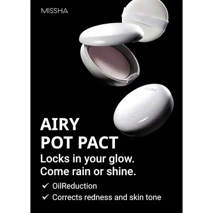 MISSHA Aydınlık ve Canlı Görünüm Sunan Ultra Hafif Sıkıştırılmış Pudra 8g Airy Pot Pressed Powder Pink