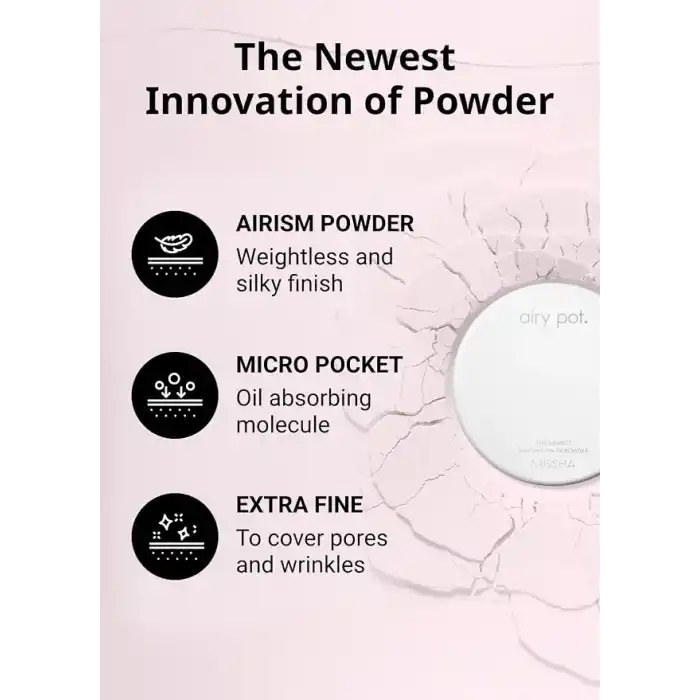 MISSHA Aydınlık ve Canlı Görünüm Sunan Ultra Hafif Sıkıştırılmış Pudra 8g Airy Pot Pressed Powder Pink
