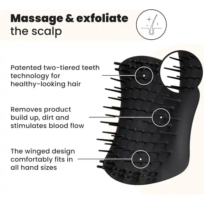 Tangle Teezer Scalp Brush Black Masaj & Saç Fırçası-Tarak Islak Kullanım