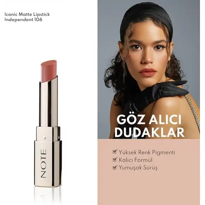 Note Cosmetics Iconic Matte Lipstick 106 Independent Kalıcı Mat Ruj, Nude