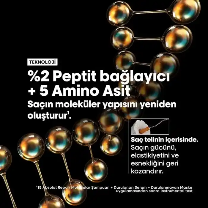 LOréal Professionnel Paris Serie Expert Absolut Repair Molecular Tüm Yıpranmış Saçlar İçin Durulanmayan Maske 50ml