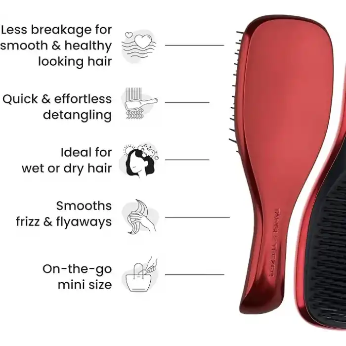 Tangle Teezer The Devil Wears Prada Ultimate Detangler Kırmızı Chrome Saç Fırçası Tarak Mini Boy