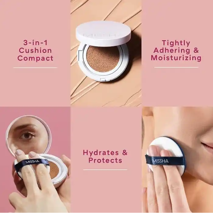 MISSHA Aydınlık Görünüm Sunan SPF50+ PA+++ Cushion Fondöten 15g Magic Cushion Moist Up no.23