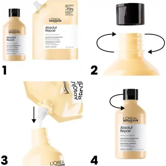 LOréal Professionnel Paris Serie Expert Absolut Repair Yıpranmış Saçlar için Onarıcı Refill Şampuan 500ml