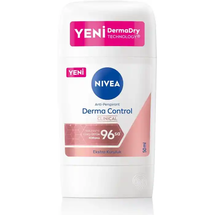 NIVEA Kadın Stick Deodorant Derma Control Clinical 50 ml, C Vitamini ile Koltuk Altı Kararma Karşıtı, 96 Saat Anti-perspirant Koruma