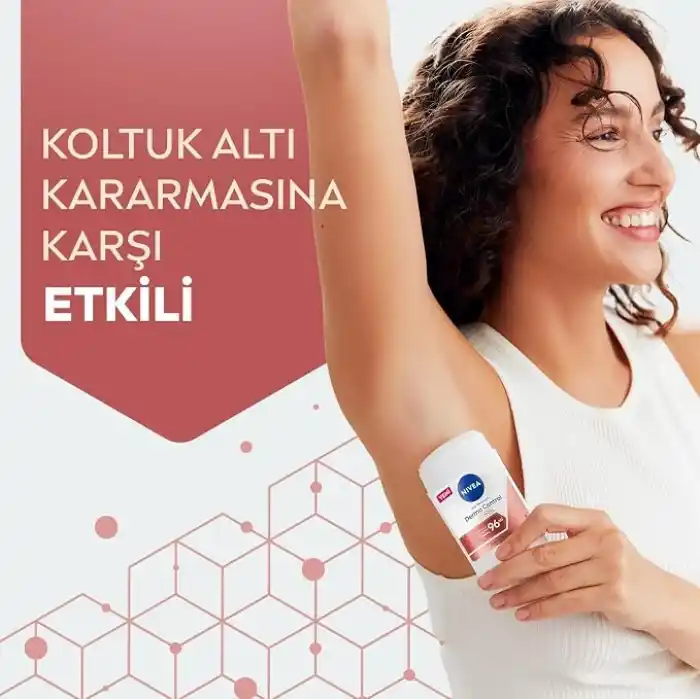 NIVEA Kadın Stick Deodorant Derma Control Clinical 50 ml, C Vitamini ile Koltuk Altı Kararma Karşıtı, 96 Saat Anti-perspirant Koruma
