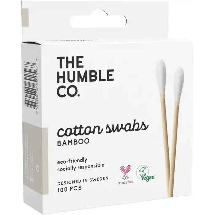 The Humble Co. Humble Brush Bamboo Cotton Swabs%100 Ekolojik Kulak Çubuğu 100 Adet White