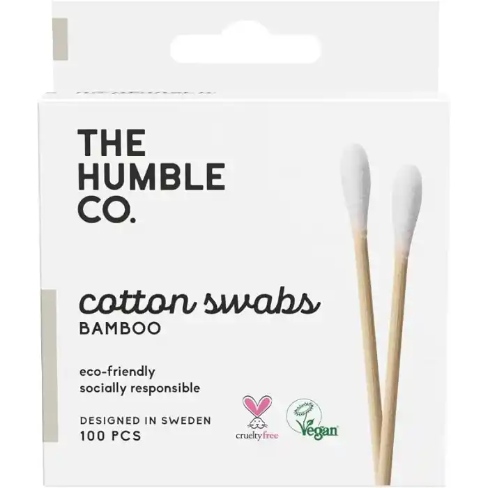 The Humble Co. Humble Brush Bamboo Cotton Swabs%100 Ekolojik Kulak Çubuğu 100 Adet White