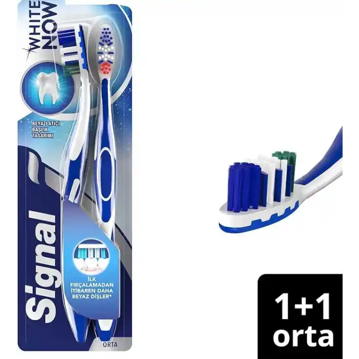 Signal White Now Beyaz Dişler 2li (1+1) Orta Diş Fırçası