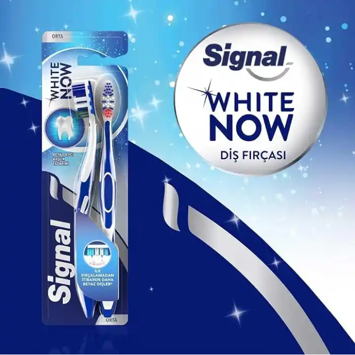 Signal White Now Beyaz Dişler 2li (1+1) Orta Diş Fırçası