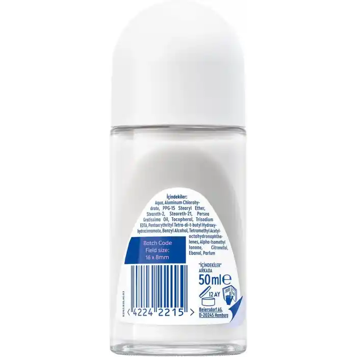 NIVEA Kadın Roll-on Deodorant Double Effect 50ml, 72 Saat Anti-perspirant Koruma, Alkolsüz, Pürüzsüz Koltuk Altı