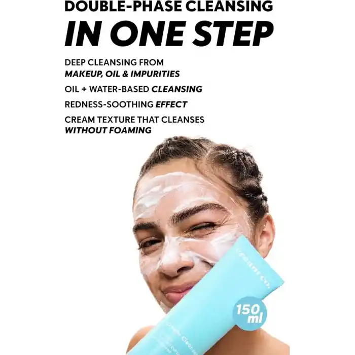 Cream Co. pH dengeli Krem Yüz Makyaj Temizleyici, Çift Aşamalı, Yeşil Çay Özü Aloe Vera, Tüm Cilt Tipleri