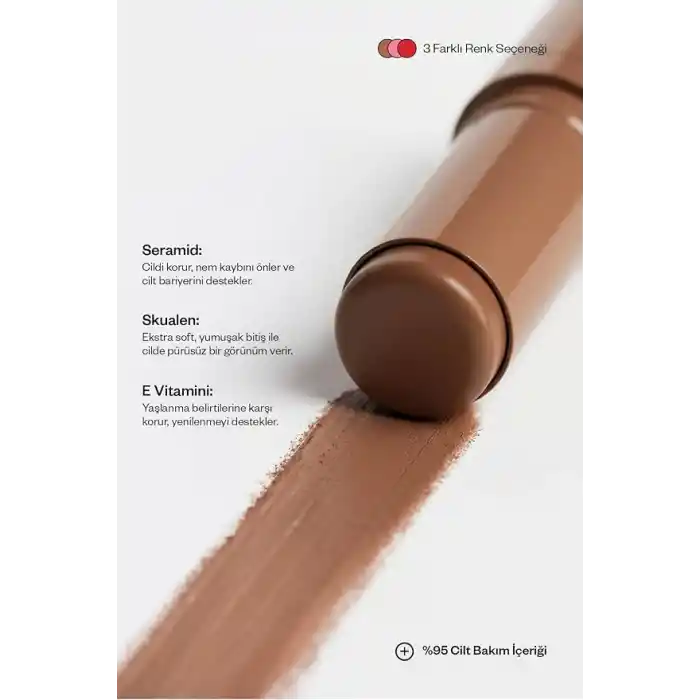 Kremi KISSN BLUSH · Allık, Ruj, Göz Farı · Nemlendirici 3in1 · Ceramide Skualen Vitamin E (Souffle)