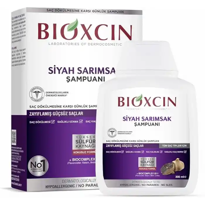 Bioxcin Siyah Sarımsak Saç Dökülmesine Karşı Bitkisel Şampuan (1 x 300 ml)