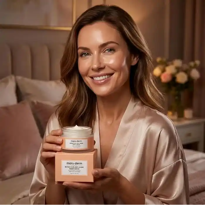 Maruderm Retinol%0.3 Yaşlanma Karşıtı Gece Kremi – Kırışıklık Karşıtı Yenileyici Yüz Kremi, Seramid & Peptit Kompleksi ile, 50 ML