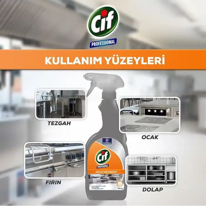Cif Profesyonel Güçlü Yağ Çözücü Sprey 750 ml