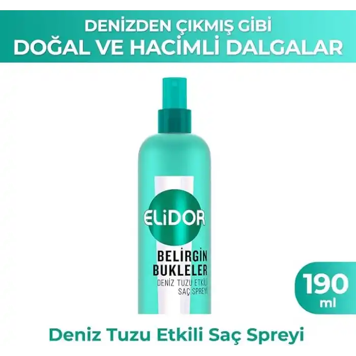 Elidor Belirgin Bukleler Deniz Tuzu Etkili Saç Spreyi 190 ml
