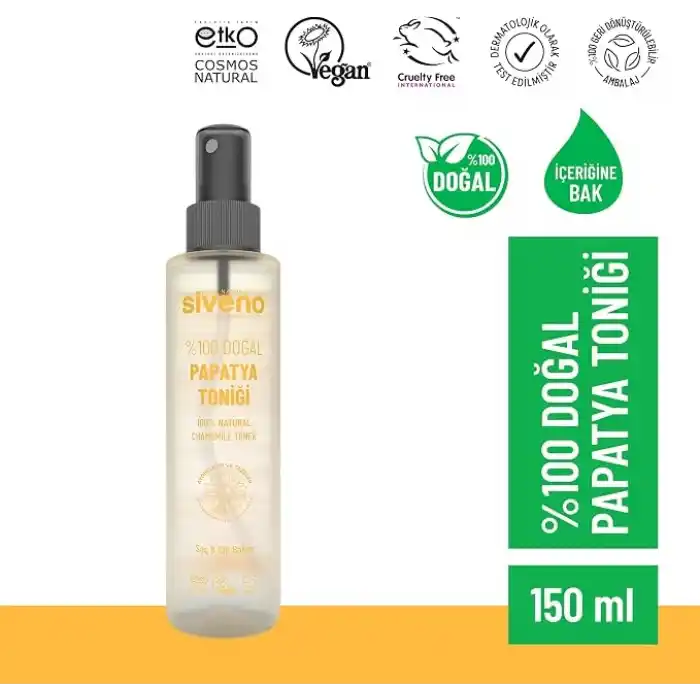 Siveno%100 Doğal Papatya Suyu Aydınaltma Etkili Arındırıcı Rahatlatığı Saç ve Cilt Toniği 150 ml