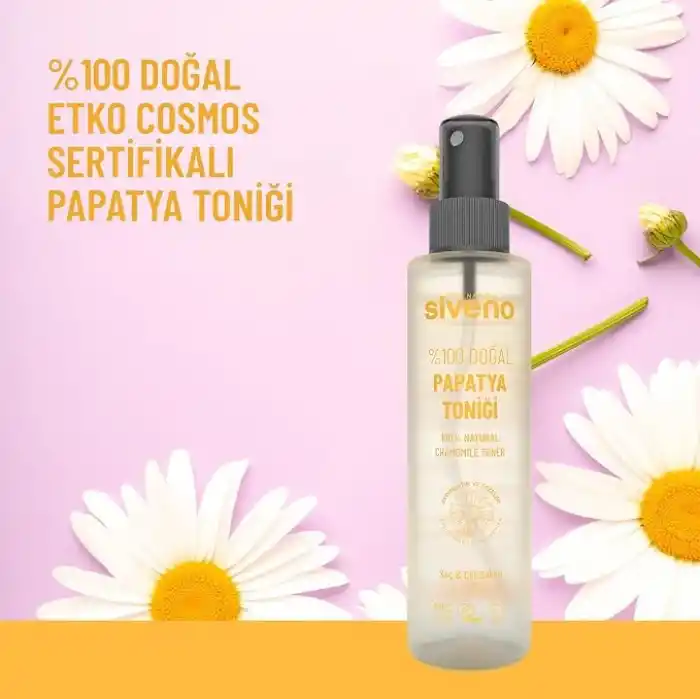 Siveno%100 Doğal Papatya Suyu Aydınaltma Etkili Arındırıcı Rahatlatığı Saç ve Cilt Toniği 150 ml