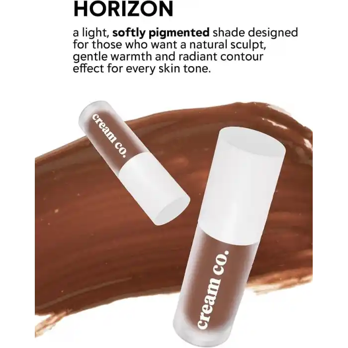 Cream Co. Likit Bronzer Glow Sculpt Horizon, Kontür Nötr Açık Kahve, Yüz Şekillendirici Nemlendirici Makyaj