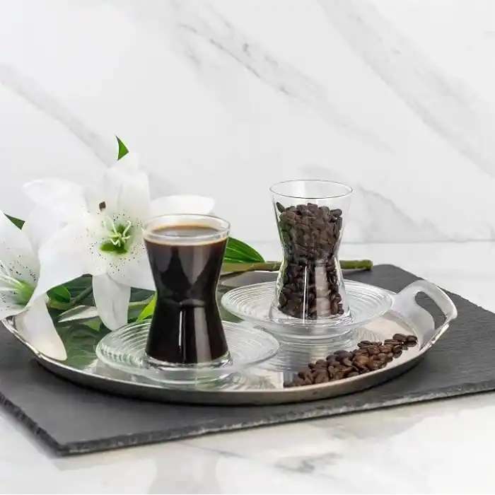Lav Derin 6lı Çay Tabağı, Cam