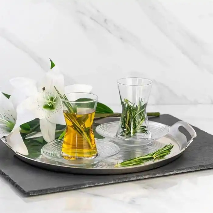 Lav Derin 6lı Çay Tabağı, Cam