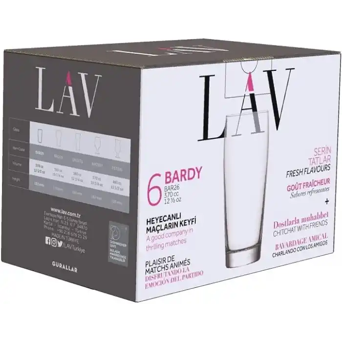 LAV Bardy 6lı Bira Bardağı