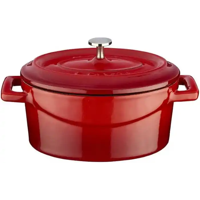 Lava Metal Oval Mini Tencere, Kırmızı