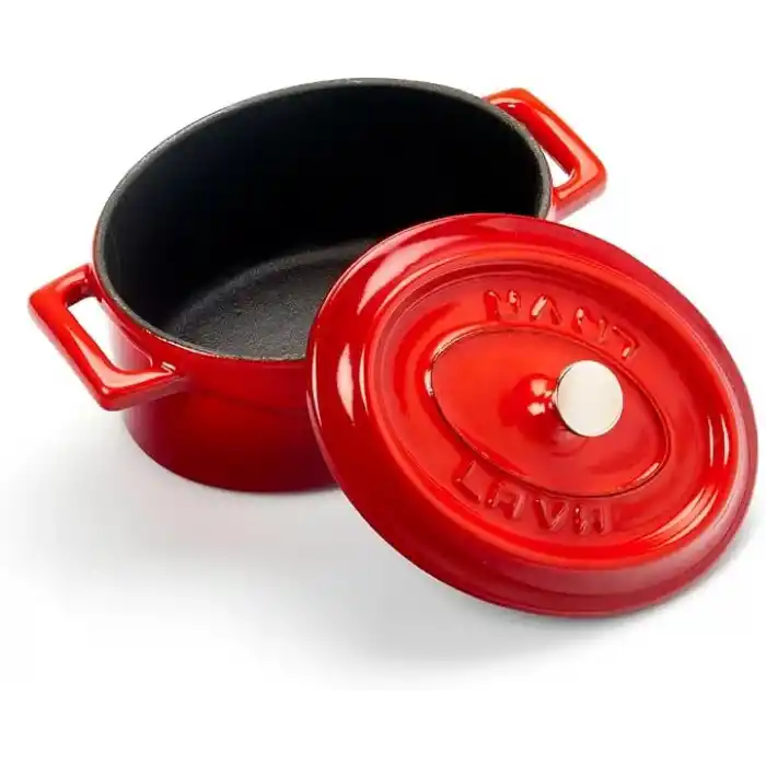 Lava Metal Oval Mini Tencere, Kırmızı
