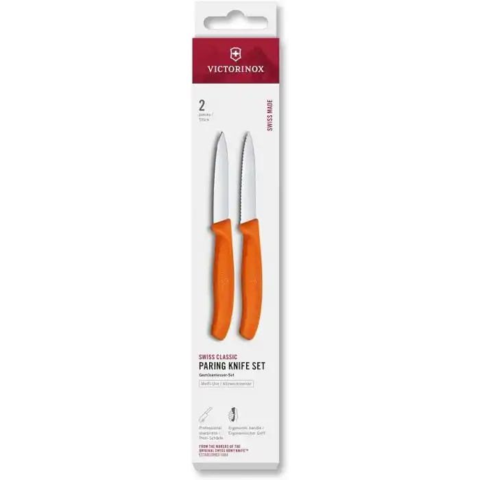 Victorinox 6.7699.2C1 Swiss Classic 2li Soyma Bıçağı Set, Turuncu