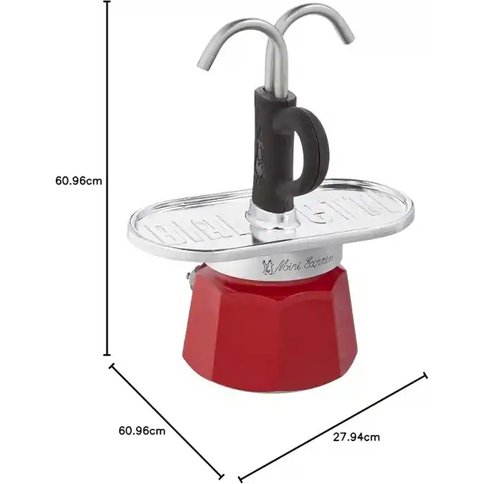 Bialetti - Set Mini Express: Ocak Üstü Espresso Pişirici + 2 Cups - Magrite Serisi
