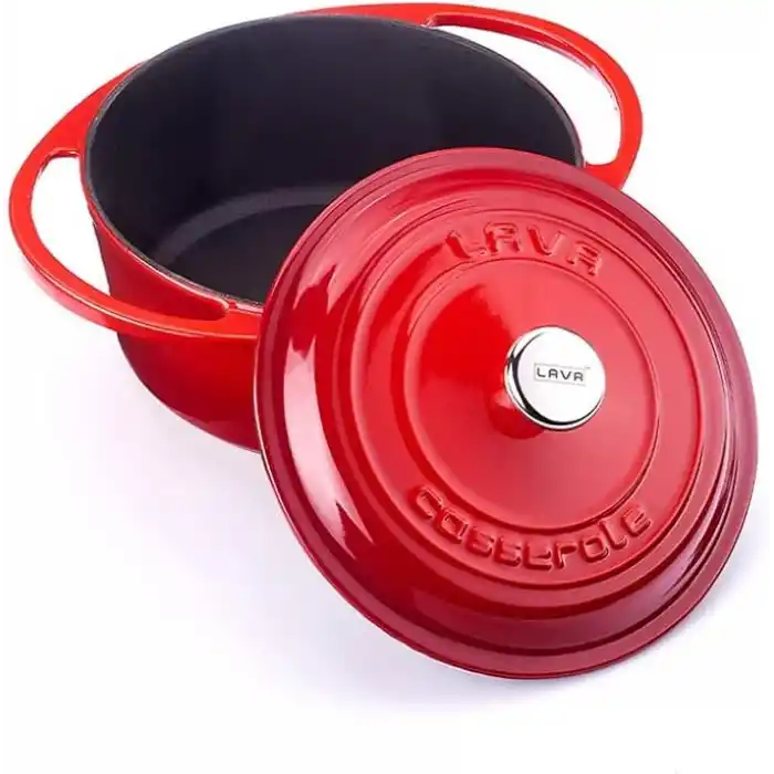 Lava Metal Heritage Serisi - Döküm Tencere, Yuvarlak, 20 cm, Kırmızı
