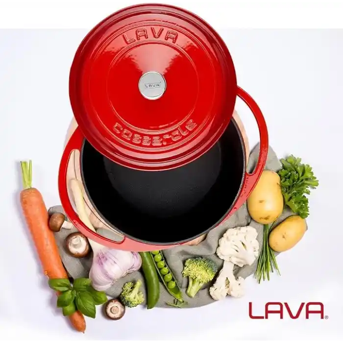 Lava Metal Heritage Serisi - Döküm Tencere, Yuvarlak, 20 cm, Kırmızı