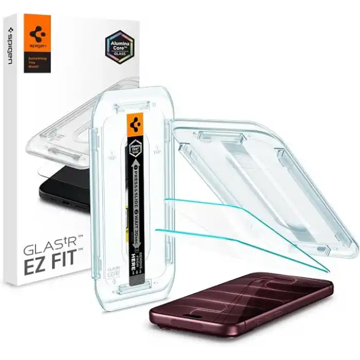 Spigen iPhone 18 Pro Max / 17 Pro Max / 16 Pro Max ile Uyumlu Ekran Koruyucu Cam Kolay Kurulum Glas.tR EZ Fit (2 Adet) - AGL07907