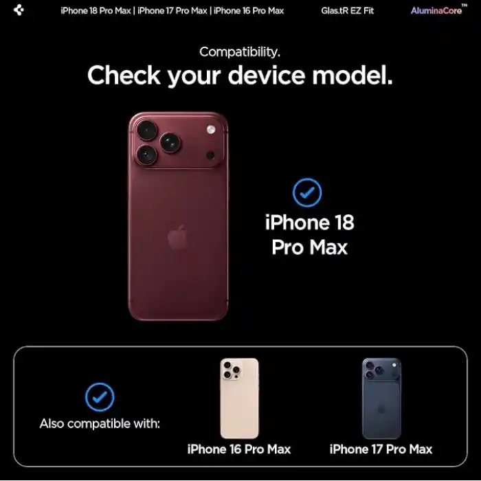 Spigen iPhone 18 Pro Max / 17 Pro Max / 16 Pro Max ile Uyumlu Ekran Koruyucu Cam Kolay Kurulum Glas.tR EZ Fit (2 Adet) - AGL07907