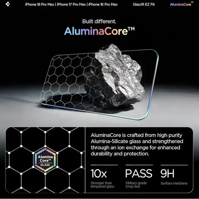 Spigen iPhone 18 Pro Max / 17 Pro Max / 16 Pro Max ile Uyumlu Ekran Koruyucu Cam Kolay Kurulum Glas.tR EZ Fit (2 Adet) - AGL07907