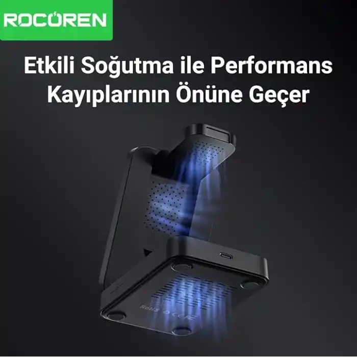 Rocoren 3‘ü 1 Arada iPhone Airpods Apple Watch MagSafe Uyumlu Kablosuz Şarj Cihazı Stand
