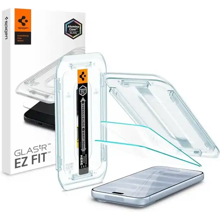 Spigen iPhone 18 Pro / 17 Pro / 17/16 Pro ile Uyumlu Ekran Koruyucu Cam Kolay Kurulum Glas.tR EZ Fit (2 Adet) - AGL07928