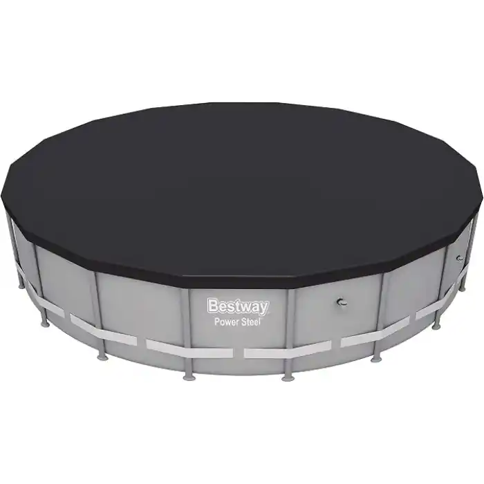 Bestway 5,49m PVC havuz örtüsü 549 cm çapındaki yuvarlak yer üstü havuzlar için 555 cm çap