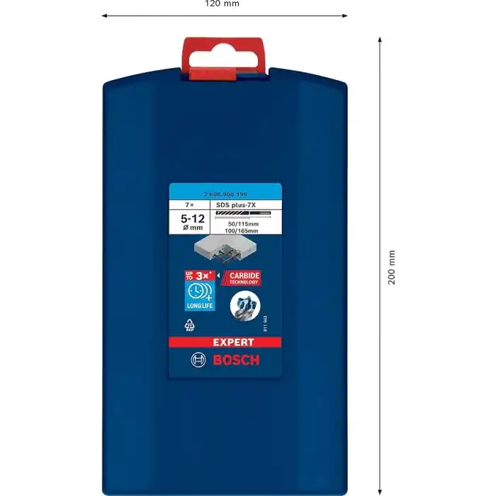 Bosch Professional 7 parça Expert SDS plus-7X Kırıcı Delici Delme Uçları (Yumuşak taş, Sert taş, Beton, Donatılı beton, Beton bina bloku, Ø 5-12 mm, Aksesuar Kırıcı Delici)