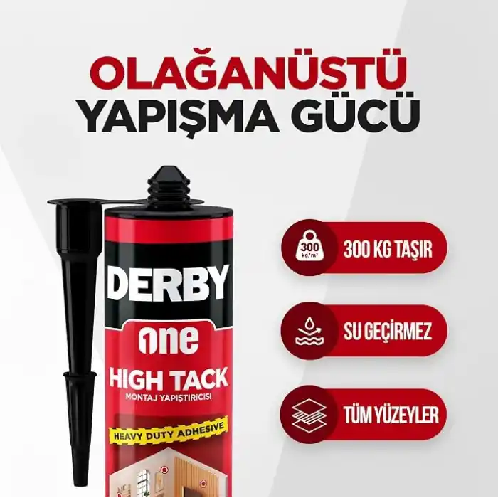 Derby One High Tack Çok Güçlü Montaj Yapıştırıcısı