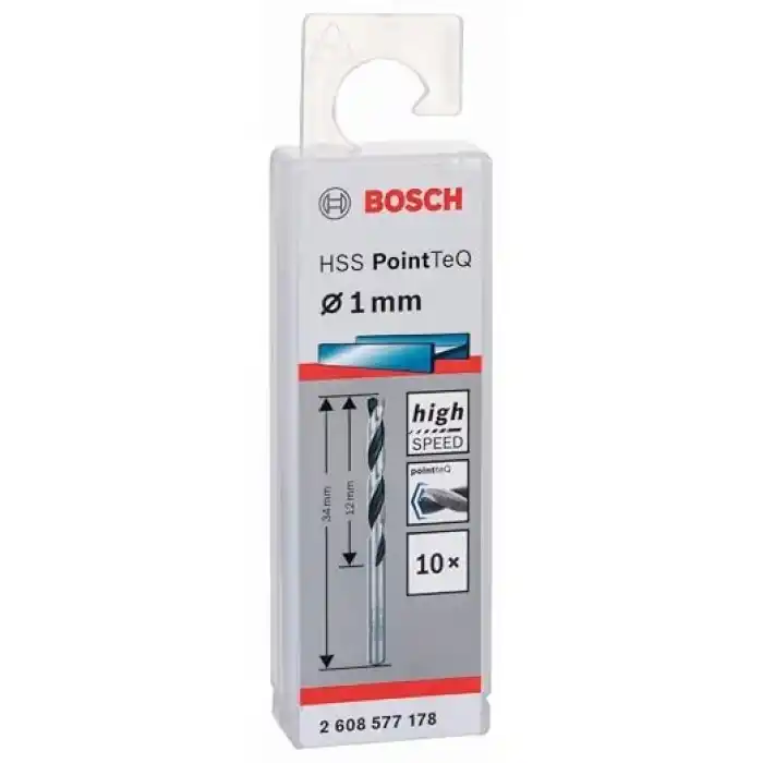 Bosch Professional 10 adet HSS spiral matkap ucu PointTeQ (metal için, 1 x 12 x 34 mm, matkap aksesuarı)