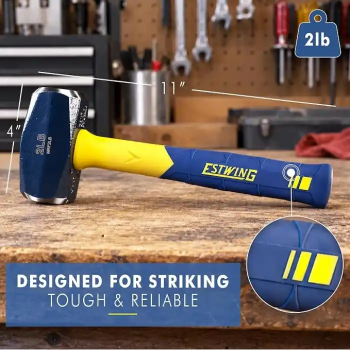 ESTWING Sure Strike Delme/Çatlak Çekiç - Fiberglas Kulplu ve Kaymaz Minder Kavramalı 2LB Kızak - MRF2LB