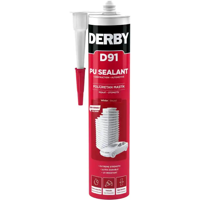 Derby D91 PU Mastik Plastik Kartuş Beyaz - 280ml