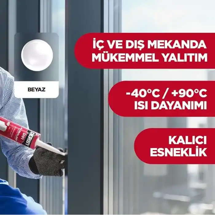 Derby D91 PU Mastik Plastik Kartuş Beyaz - 280ml