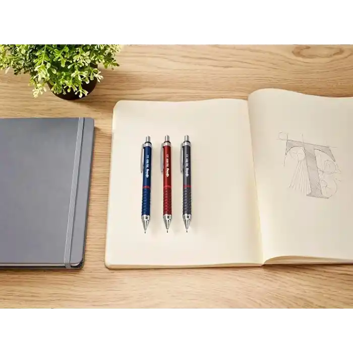 Rotring TIKKY RETRO MEKANIZMALI KKALEM METALİK KIRMIZI 0.7 MM